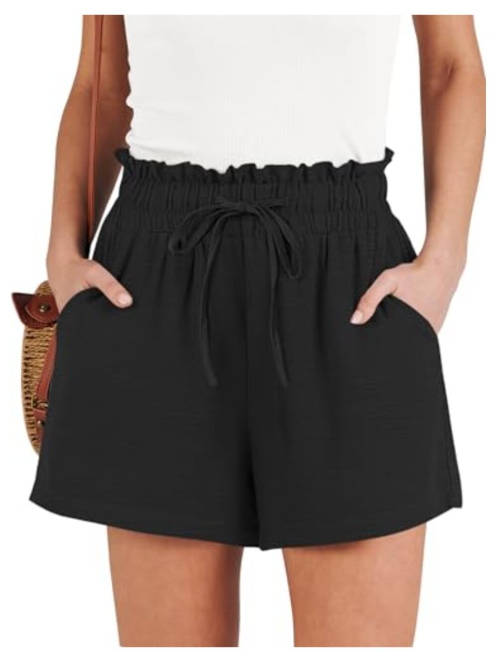 High Waisted Wide Leg Drawstring Lounge Shorts Casual Summer Beach